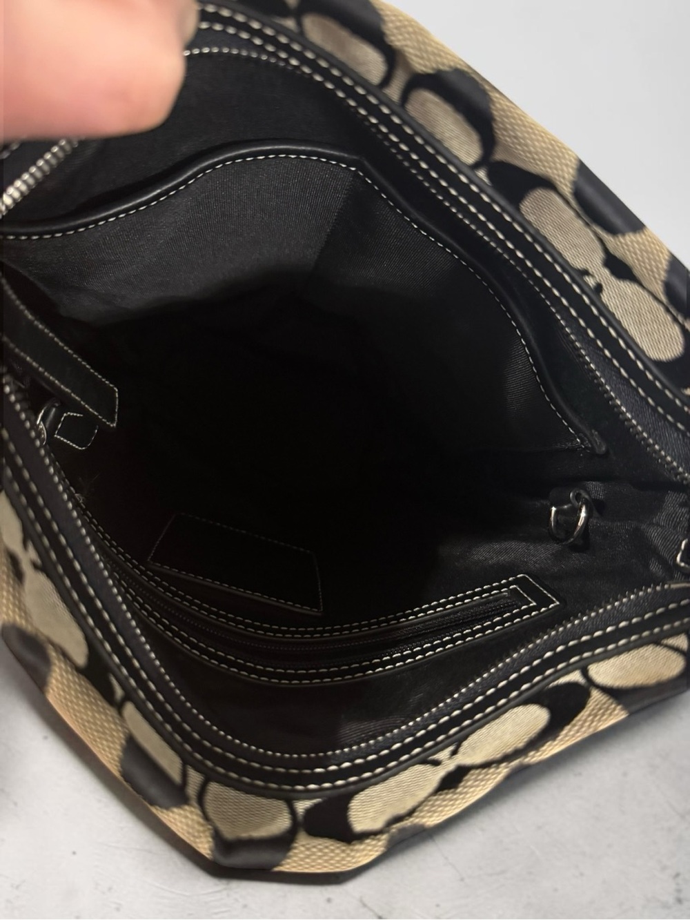 COACH Signature Canvas Hobo Bucket Shoulder Bag Jacquard Leather Y2K 6076 - Picture 9 of 12